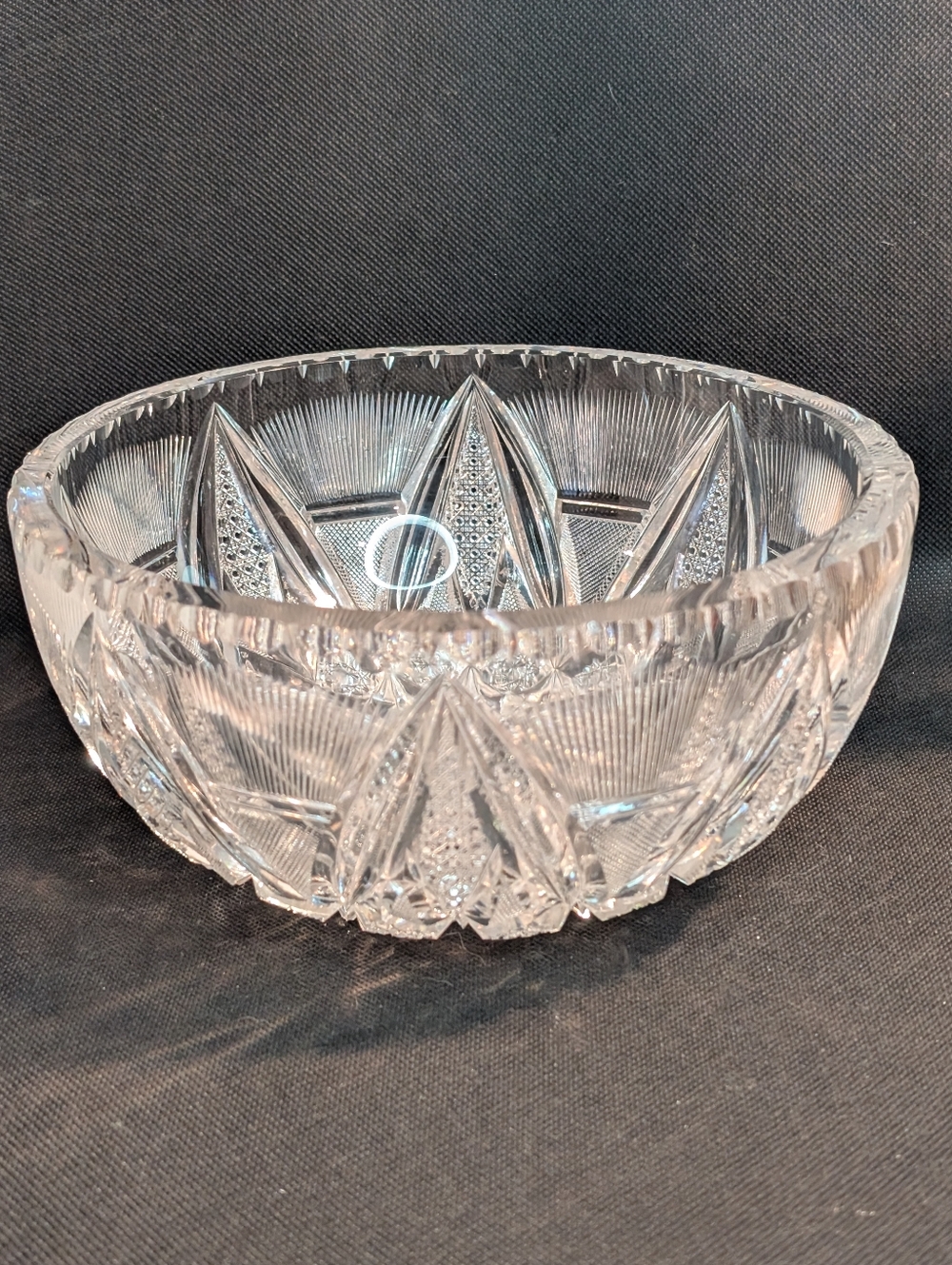 Vintage Bohemia Crystal Handcut Leaded Crystal Dish Gorgeous! Very Heavy.